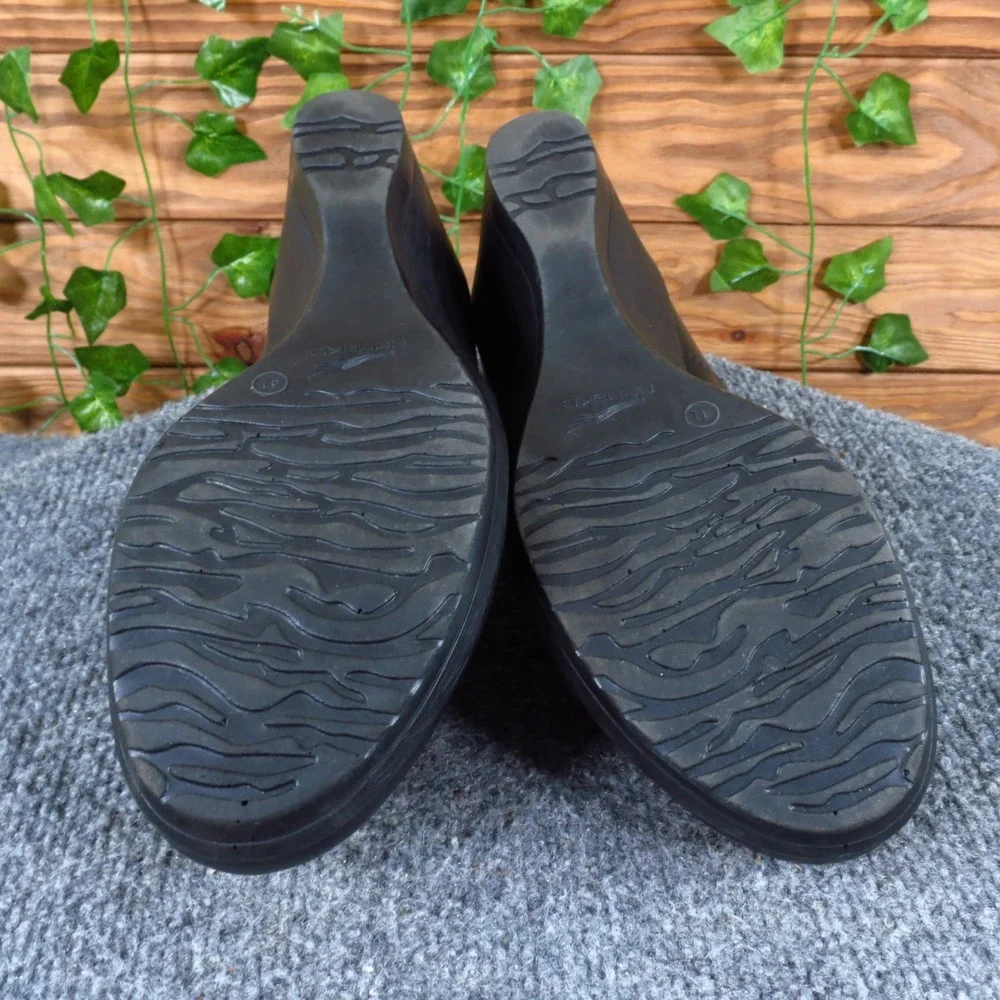 Dansko Rosaline Womens Wedge Slip On Size 41‎ Black Leather Comfort Work